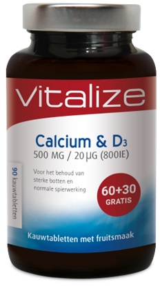 VITALIZE CALCIUM  D3 800IE 90 KAUWTABLETTEN